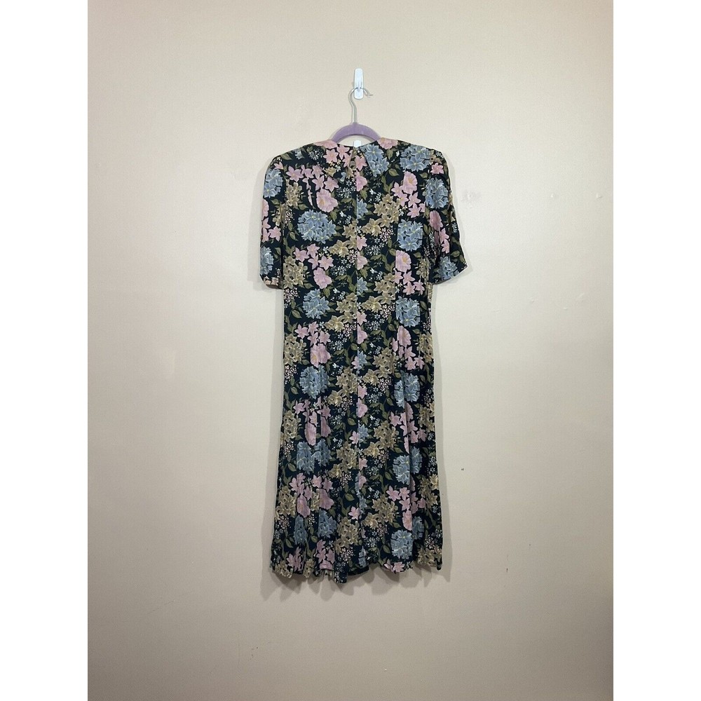 VTG Womens Floral Button Up Maxi Dress L 90s Retro Cottagecore Lace Prairiecore - Picture 2 of 6